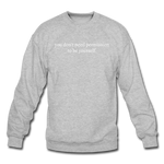 Load image into Gallery viewer, you don&#39;t need permission to be yourself. Unisex Crewneck Sweatshirt - heather gray
