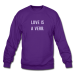 Load image into Gallery viewer, love is a verb. (LILAC) Crewneck Sweatshirt - purple
