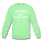 Load image into Gallery viewer, life update: still a hot mess express Unisex Crewneck Sweatshirt - lime
