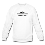 Load image into Gallery viewer, let&#39;s wander where the WIFI is weak. Unisex Crewneck Sweatshirt - white
