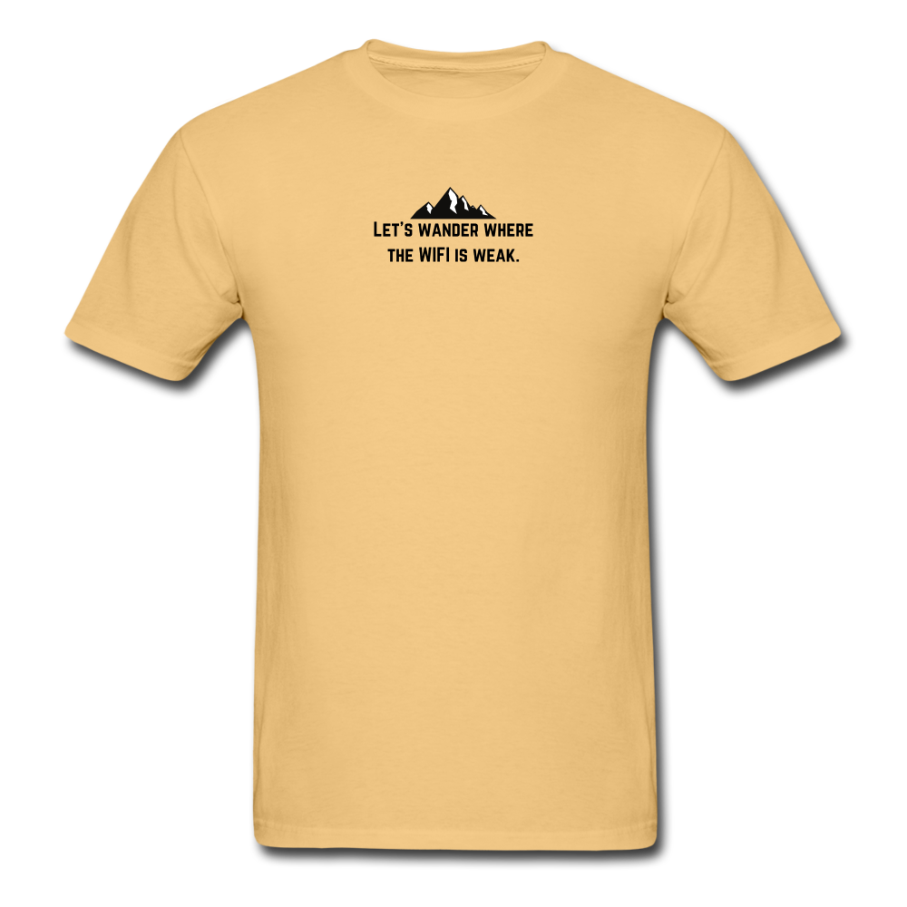 let's wander where the WiFi is weak. Unisex ComfortWash Garment Dyed T-Shirt - light yellow