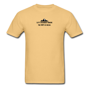 let's wander where the WiFi is weak. Unisex ComfortWash Garment Dyed T-Shirt - light yellow