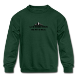 Load image into Gallery viewer, let&#39;s wander where the WiFi is weak. KIDS Crewneck Sweatshirt - forest green
