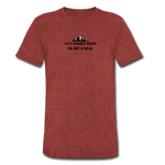 Load image into Gallery viewer, Let&#39;s wander where the WiFi is weak. Unisex Tri-Blend T-Shirt (Bella + Canvas) - heather cranberry
