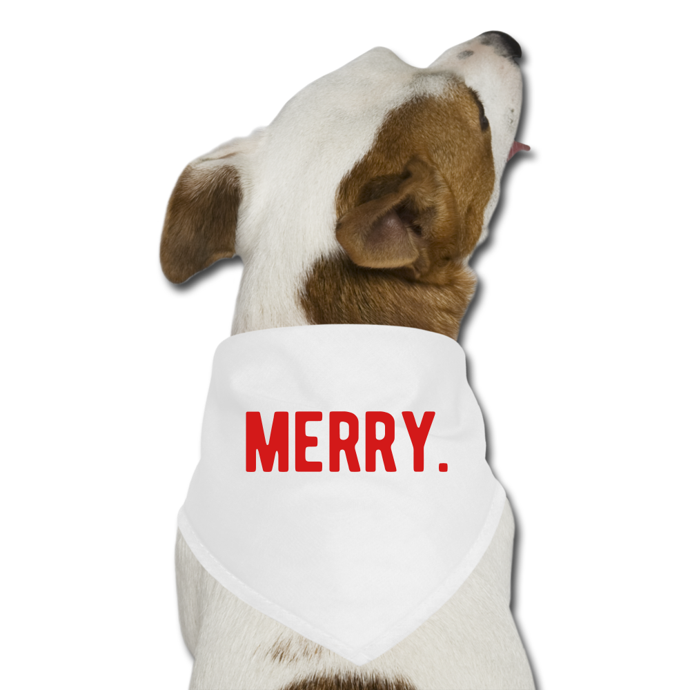 merry. Dog Bandana - white