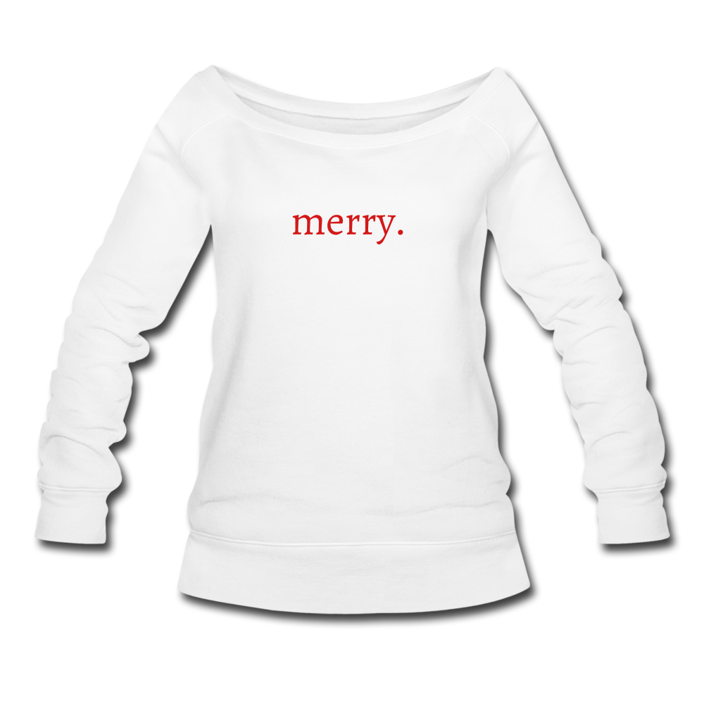 merry. Women's Wideneck Sweatshirt (Bella + Canvas) - white