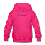 Load image into Gallery viewer, we all have a story. Gildan Heavy Blend Youth Hoodie - fuchsia
