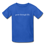 Load image into Gallery viewer, grow through life. Gildan Ultra Cotton Youth T-Shirt - royal blue
