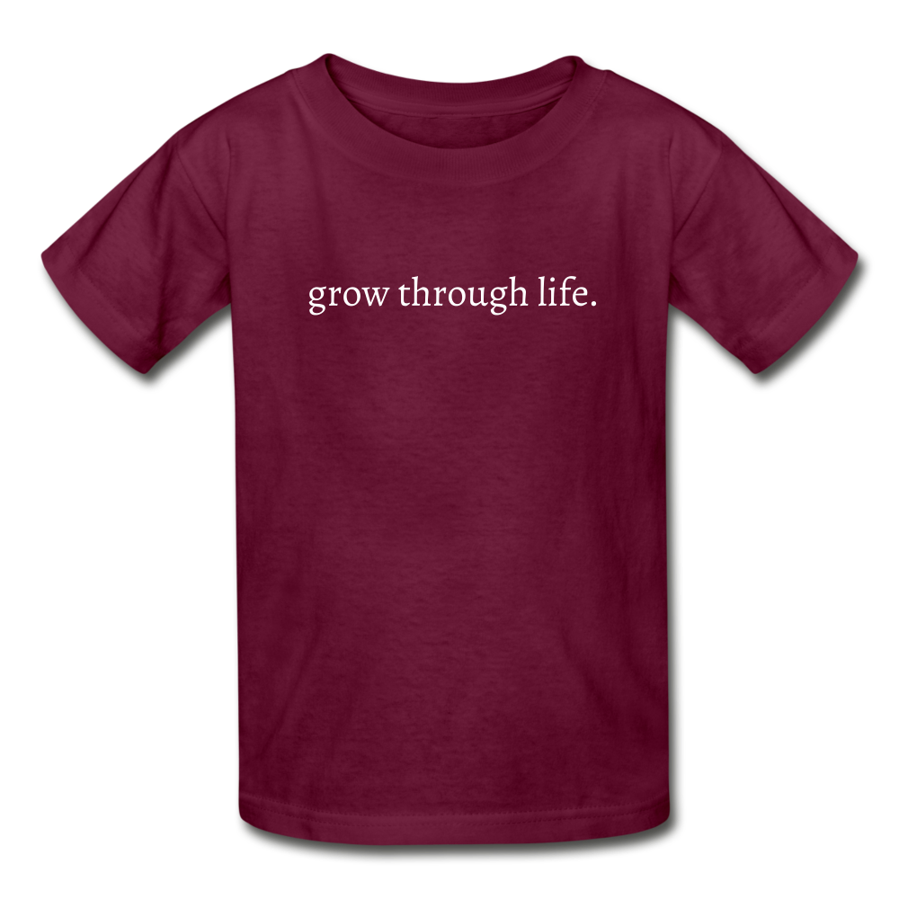 grow through life. Gildan Ultra Cotton Youth T-Shirt - burgundy