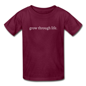 grow through life. Gildan Ultra Cotton Youth T-Shirt - burgundy