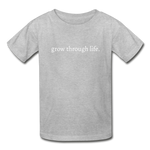 Load image into Gallery viewer, grow through life. Gildan Ultra Cotton Youth T-Shirt - heather gray
