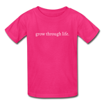 Load image into Gallery viewer, grow through life. Gildan Ultra Cotton Youth T-Shirt - fuchsia
