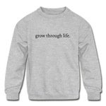 Load image into Gallery viewer, grow through life. Kids&#39; Crewneck Sweatshirt - heather gray
