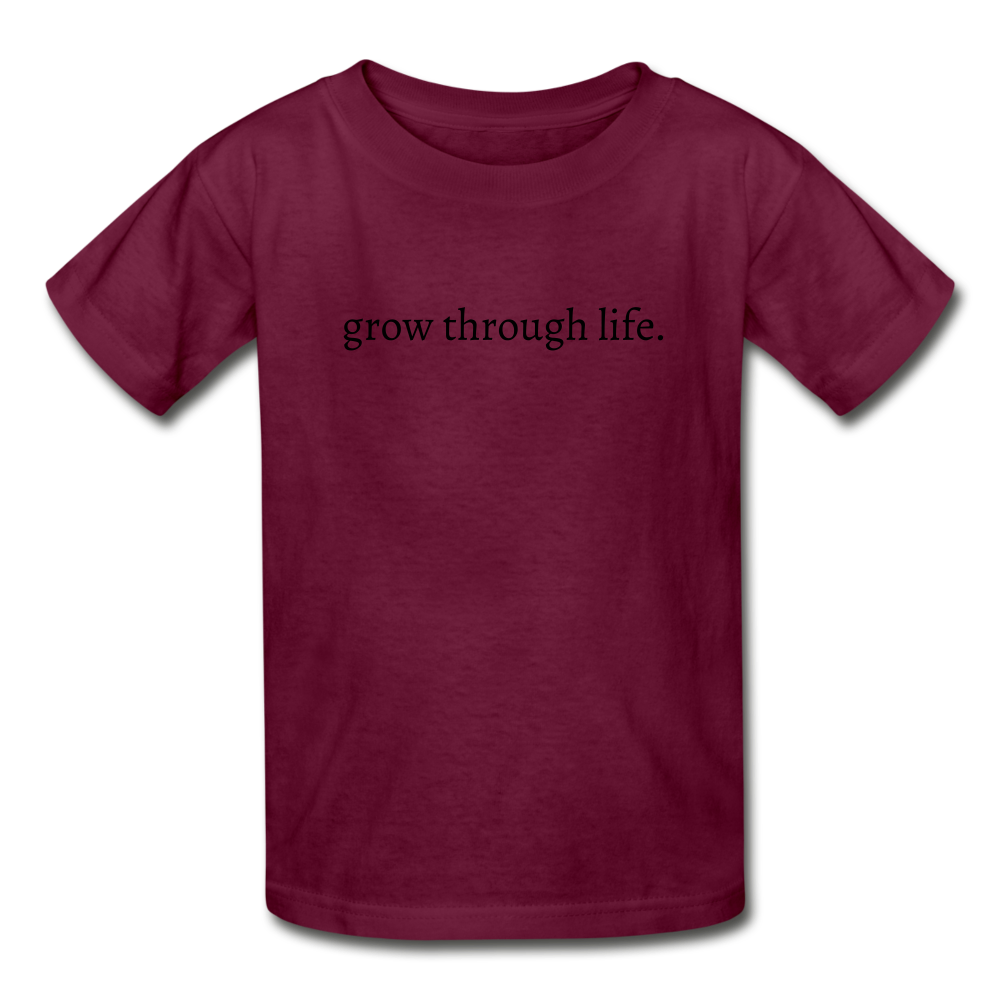 grow through life. Gildan Ultra Cotton Youth T-Shirt - burgundy