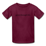 Load image into Gallery viewer, grow through life. Gildan Ultra Cotton Youth T-Shirt - burgundy
