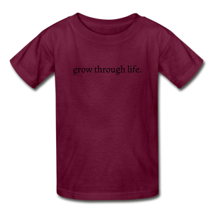 grow through life. Gildan Ultra Cotton Youth T-Shirt - burgundy