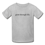 Load image into Gallery viewer, grow through life. Gildan Ultra Cotton Youth T-Shirt - heather gray
