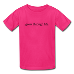 Load image into Gallery viewer, grow through life. Gildan Ultra Cotton Youth T-Shirt - fuchsia
