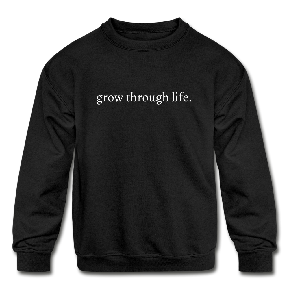 grow through life. Kids' Crewneck Sweatshirt - black