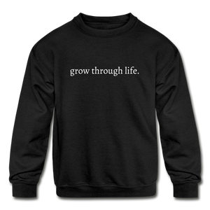 grow through life. Kids' Crewneck Sweatshirt - black