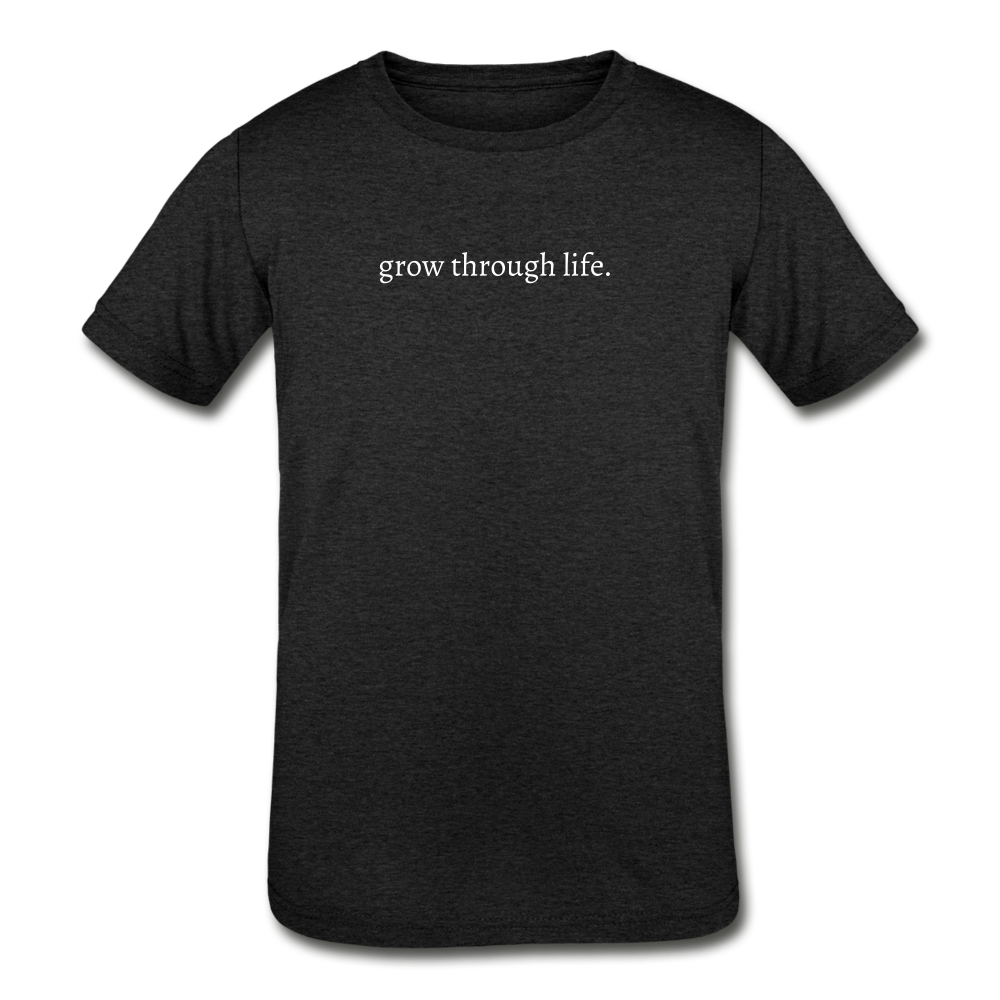 grow through life. Kids' Tri-Blend T-Shirt (Bella + Canvas) - heather black