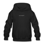 Load image into Gallery viewer, grow through life. Gildan Heavy Blend Youth Hoodie - black
