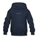 Load image into Gallery viewer, grow through life. Gildan Heavy Blend Youth Hoodie - navy
