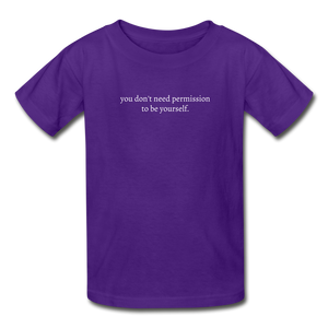 you don't need permission to be yourself. Gildan Ultra Cotton Youth T-Shirt - purple