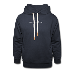 grow through life. Shawl Collar Hoodie - navy