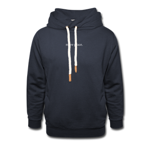 more grace. Shawl Collar Hoodie - navy