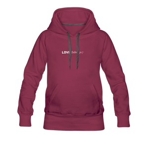 love is a verb (dictionary entry) Women’s Premium Hoodie - burgundy