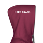 Load image into Gallery viewer, more grace. (words on the hood) Women’s Premium Hoodie - burgundy
