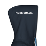 Load image into Gallery viewer, more grace. (words on the hood) Women’s Premium Hoodie - navy
