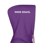 Load image into Gallery viewer, more grace. (words on the hood) Women’s Premium Hoodie - purple
