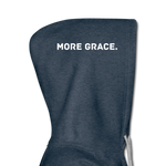 Load image into Gallery viewer, more grace. (words on the hood) Women’s Premium Hoodie - heather denim
